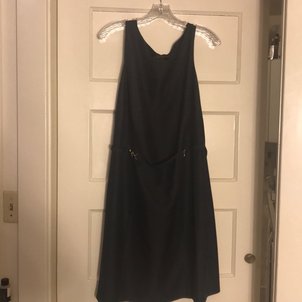 Navy dress with gold embellishment
